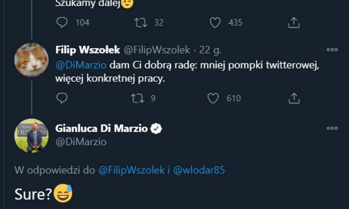 ODPOWIEDŹ di Marzio na tweety z Polski! :D